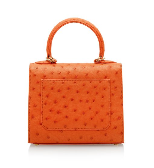 ⁦First Lady small orange ostrich leather handbag⁩ - الصورة ⁦3⁩