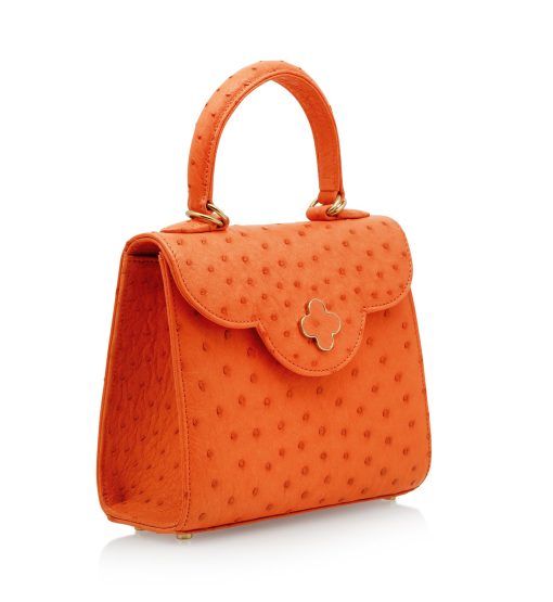 ⁦First Lady small orange ostrich leather handbag⁩ - الصورة ⁦5⁩