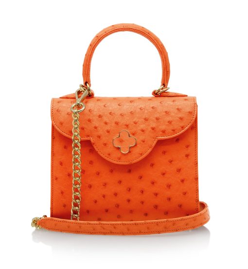 ⁦First Lady small orange ostrich leather handbag⁩ - الصورة ⁦7⁩