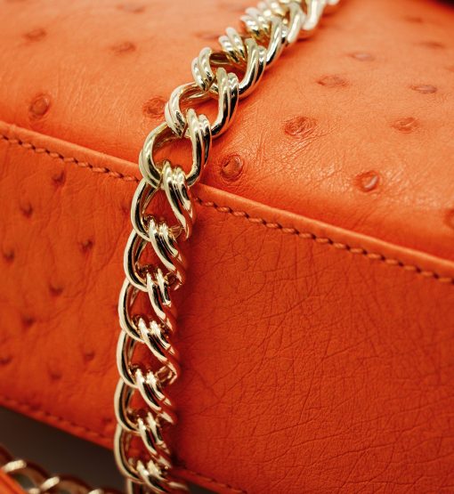 ⁦First Lady small orange ostrich leather handbag⁩ - الصورة ⁦8⁩