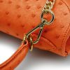 First Lady Small Orange Ostrich Leather Bag 09