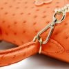 First Lady Small Orange Ostrich Leather Bag 10