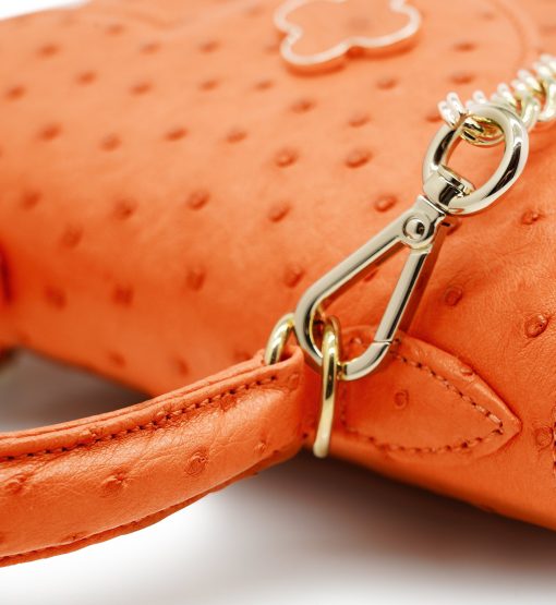 ⁦First Lady small orange ostrich leather handbag⁩ - الصورة ⁦10⁩