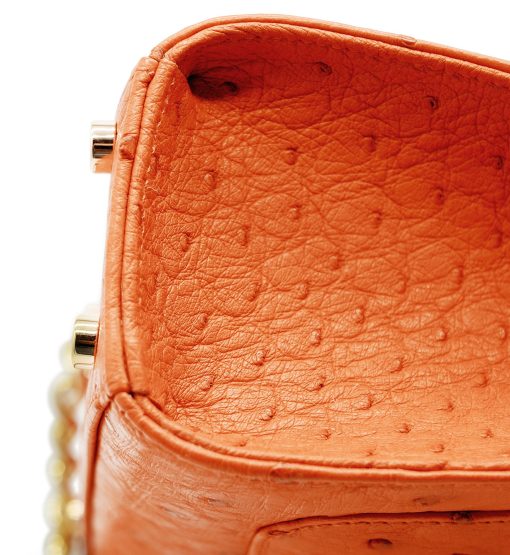 ⁦First Lady small orange ostrich leather handbag⁩ - الصورة ⁦11⁩