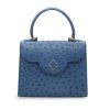 First Lady Blue ostrich Leather Bag 01