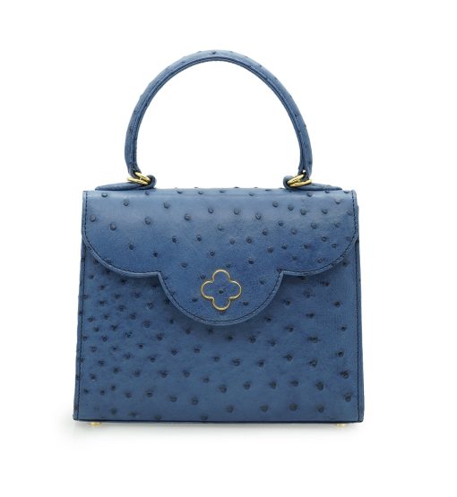 First Lady Blue ostrich leather handbag