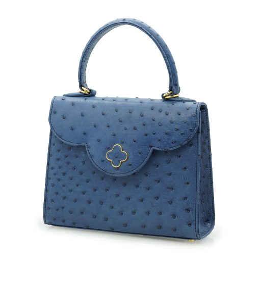 ⁦First Lady Blue ostrich leather handbag⁩ - الصورة ⁦2⁩