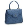 First Lady Blue ostrich Leather Bag 03
