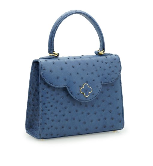 ⁦First Lady Blue ostrich leather handbag⁩ - الصورة ⁦3⁩