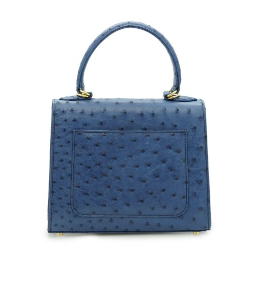 ⁦First Lady Blue ostrich leather handbag⁩ - الصورة ⁦5⁩