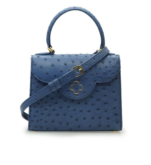 ⁦First Lady Blue ostrich leather handbag⁩ - الصورة ⁦6⁩