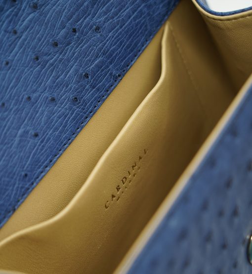 ⁦First Lady Blue ostrich leather handbag⁩ - الصورة ⁦8⁩