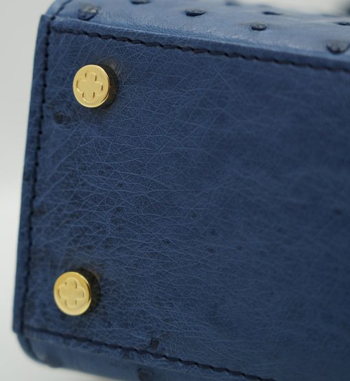 ⁦First Lady Blue ostrich leather handbag⁩ - الصورة ⁦9⁩