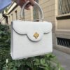 First Lady White textured leather handbag – by Cardinal Milano – luxury italian design