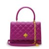 Opera Quilted orchid leather shoulder chain bag 06