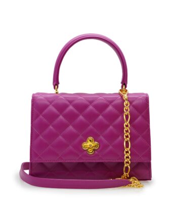 Opèra Quilted orchid leather shoulder chain bag