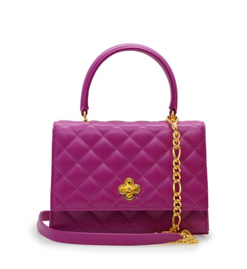 Opèra Quilted orchid leather shoulder chain bag