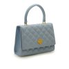 Opera Quilted Blue Lavanda Leather bag 02