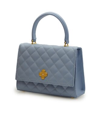 Alternative view of Opèra Quilted Blue Lavanda leather shoulder chain bag