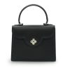 First Lady Black Flower Twist Leather Bag 01