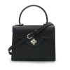 First Lady Black Flower Twist Leather Bag 02