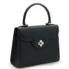 First Lady Black Flower Twist Leather Bag 03