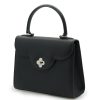 First Lady Black Flower Twist Leather Bag 04