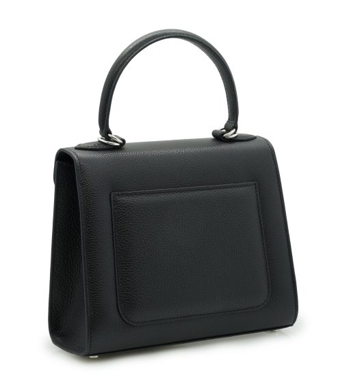 ⁦First Lady Flower-twist Black textured  leather handbag⁩ - الصورة ⁦3⁩