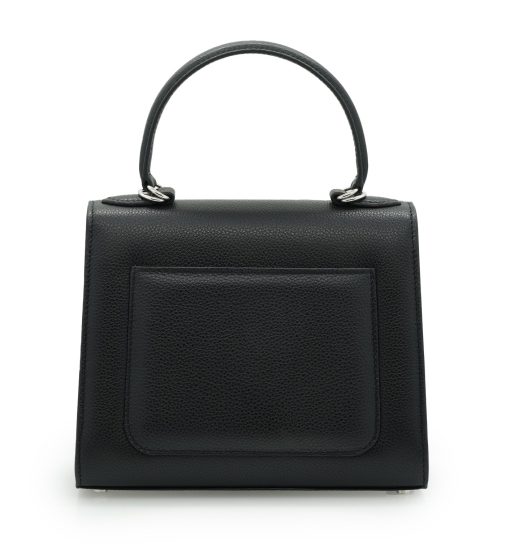 ⁦First Lady Flower-twist Black textured  leather handbag⁩ - الصورة ⁦6⁩
