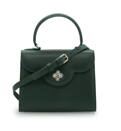 ⁦First Lady Flower-twist Green textured  leather handbag⁩ - الصورة ⁦6⁩