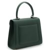 First Lady Dark Green Flower Twist Leather Bag 08