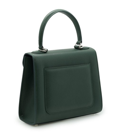 ⁦First Lady Flower-twist Green textured  leather handbag⁩ - الصورة ⁦3⁩