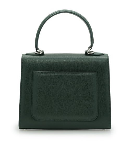 ⁦First Lady Flower-twist Green textured  leather handbag⁩ - الصورة ⁦7⁩
