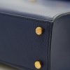 First Lady Navy Blue Flower Twist Leather Bag 03