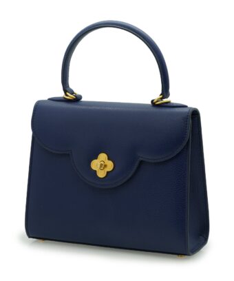 Alternative view of First Lady Flower-twist Blue ocean leather bag
