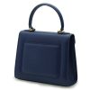 First Lady Navy Blue Flower Twist Leather Bag 10
