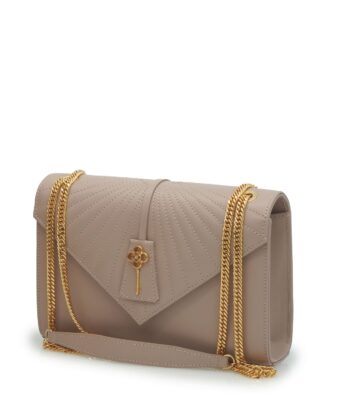 Alternative view of Milady powder color plain leather chain bag