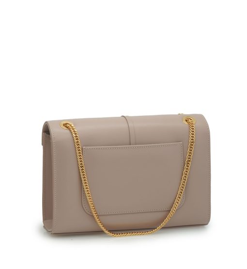 ⁦Milady powder color plain leather chain bag⁩ - الصورة ⁦3⁩