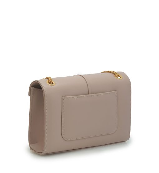 ⁦Milady powder color plain leather chain bag⁩ - الصورة ⁦4⁩