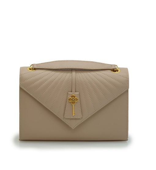 ⁦Milady powder color plain leather chain bag⁩ - الصورة ⁦7⁩