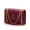 Milady Plum Plain Calf Leather Shoulder Bag – by Cardinal Milano – luxury italian design