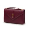 Milady Plum Plain Calf Leather Shoulder Bag – by Cardinal Milano – luxury italian design