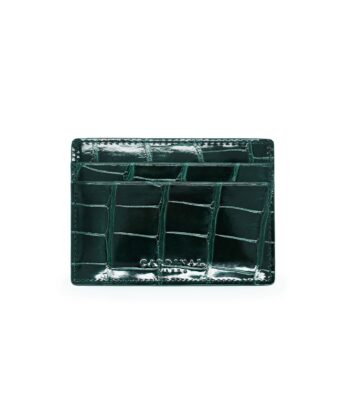 Crocodile Dark green  leather card holder
