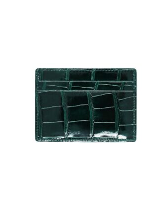 Alternative view of Crocodile Dark green  leather card holder