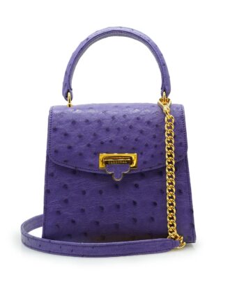 Tiffany Mini Purple Ostrich leather handbag MTO