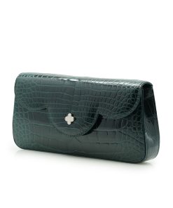 Time21 Dark Green Crocodile Leather Clutch 03