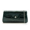Time21 Dark Green Crocodile Leather Clutch 08