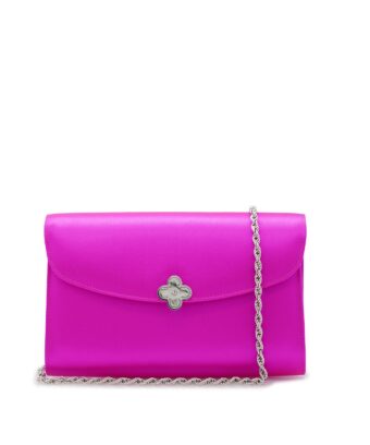 Lady Princess Fuchsia silk  clutch