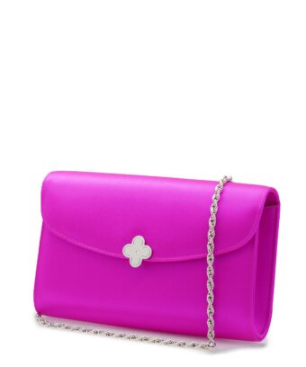 Alternative view of Lady Princess Fuchsia silk  clutch