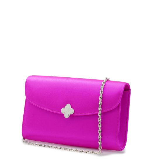 ⁦Lady Princess Fuchsia silk  clutch⁩ - الصورة ⁦2⁩